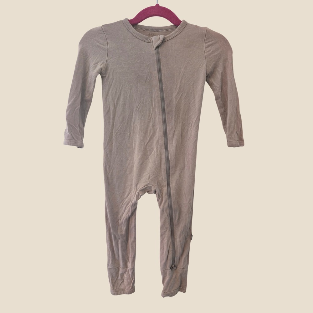 Kyte Baby Zippered Footless Romper Bamboo Rayon Tan Taupe 18-24 Months